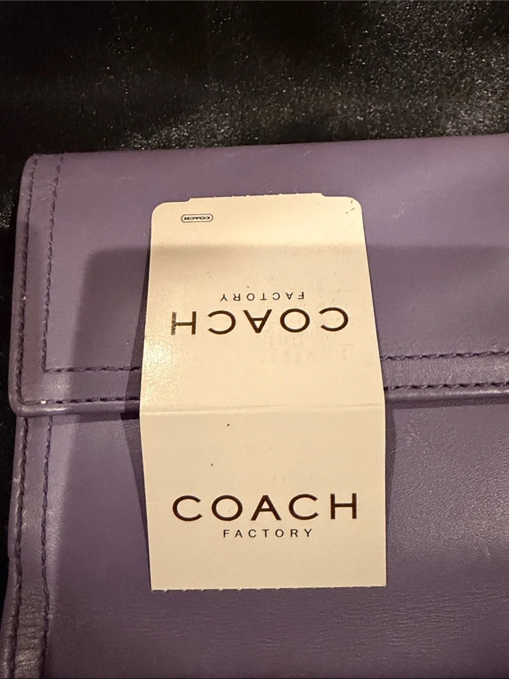 COACH Lavender Leather Snap Wallet - Lilac Color